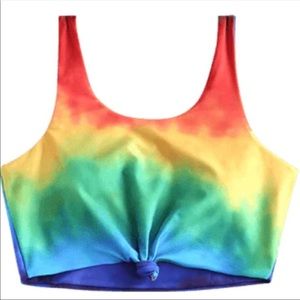 New with tags! Zaful ruched top tie dye bikini 🌈